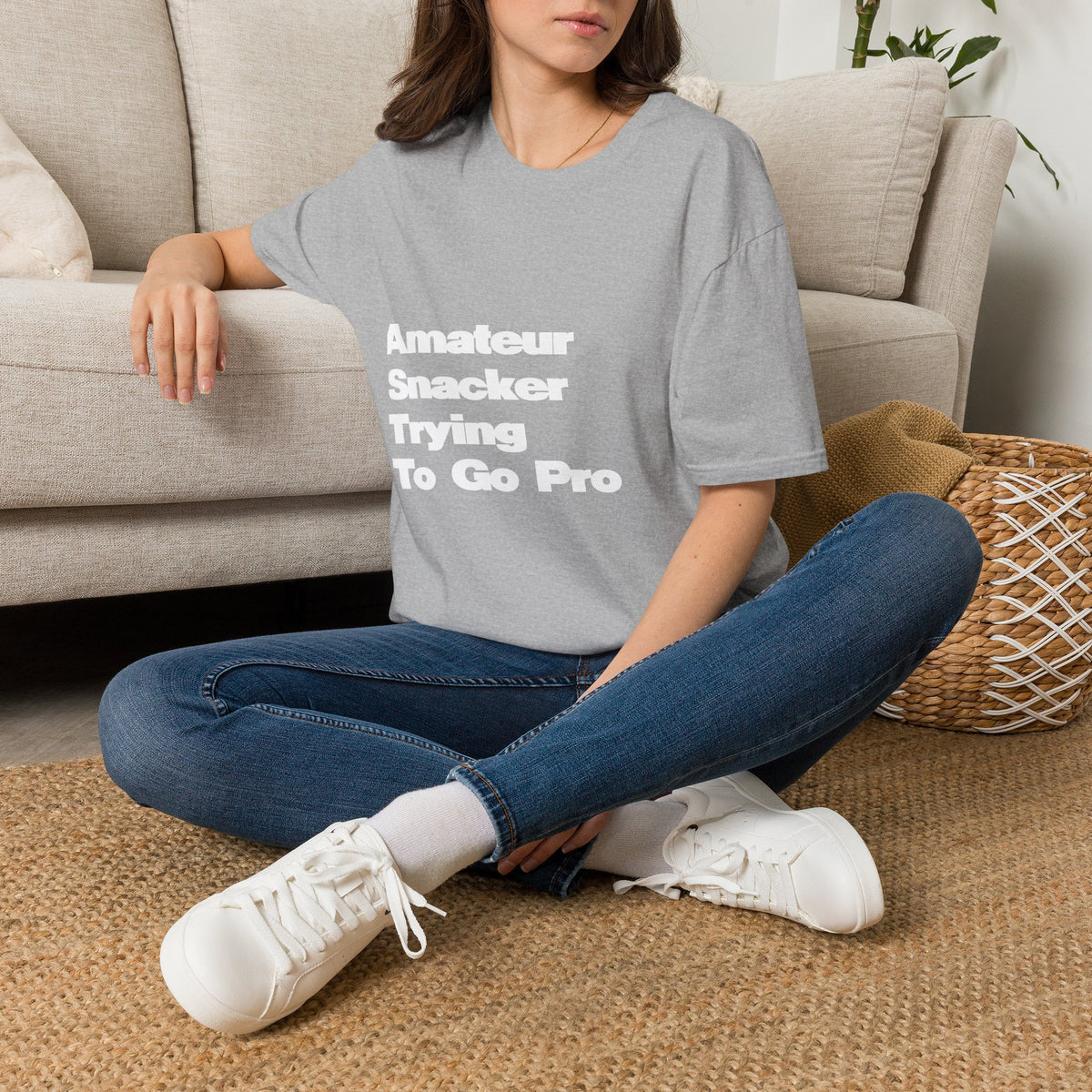 "Amateur Snacker Trying To Go Pro" 100% Cotton Tee for Adults