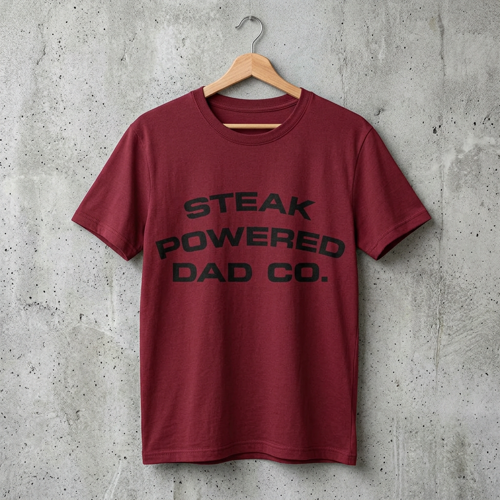 Steak Powered Dad Co. T-Shirt — Vintage Mineral Wash Dad Tee (100% cotton)