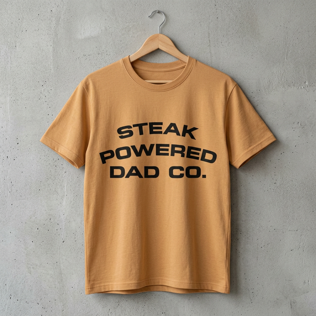 Steak Powered Dad Co. T-Shirt — Vintage Mineral Wash Dad Tee (100% cotton)