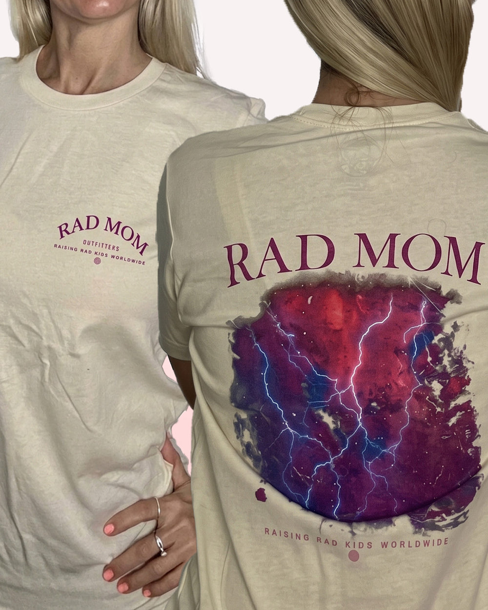 "Rad Mom Outfitters (Raising Rad Kids Worldwide)" Lightning Graphic Tee (100% Cotton)
