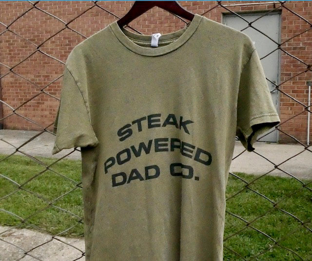 Steak Powered Dad Co. T-Shirt — Vintage Mineral Wash Dad Tee (100% cotton)